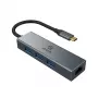Akasa hub USB Type-C 4 in 1 con Ethernet 1 x RJ45 3 USB-A USB 3.2 Gen 1