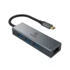 Akasa hub USB Type-C 4 in 1 con Ethernet 1 x RJ45 3 USB-A USB 3.2 Gen 1