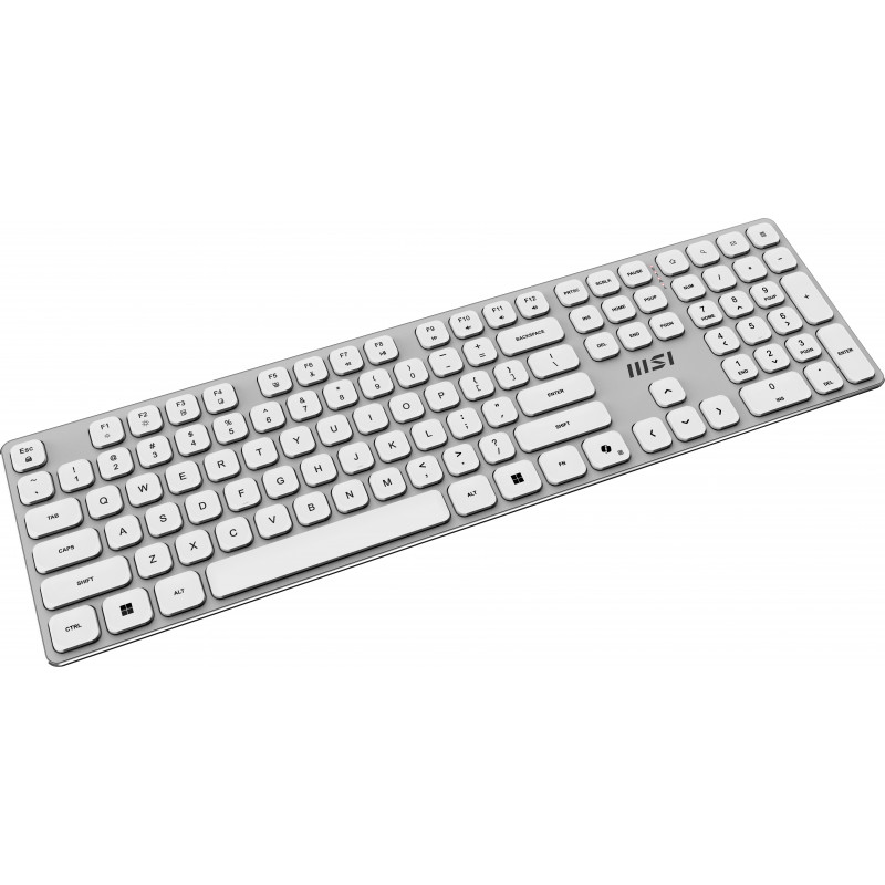 MSI FORGE K210 W Combo bianco FR - set tastiera e mouse USB cablati, layout francese AZERTY, retroilluminazione Rainbow RGB, mouse ottico con 6400 DPI