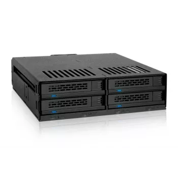ICY DOCK ExpressCage MB324SP-1B - mobile rack hot-swap 4x SATA/SAS da 2,5 pollici per 1x vano da 5,25 pollici - slitte senza viti - nero
