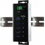 EXSYS EX-1185HMVS-WT hub USB 3.2 Gen 1 industriale, 4 porte, montaggio su guida DIN