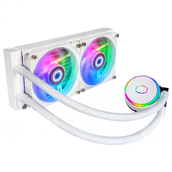 Cooler Master MasterLiquid PL240 FLUX Dissipatore liquido CPU bianco, radiatore 240mm, 2 ventole da 120mm, ARGB, LGA1700/AM5