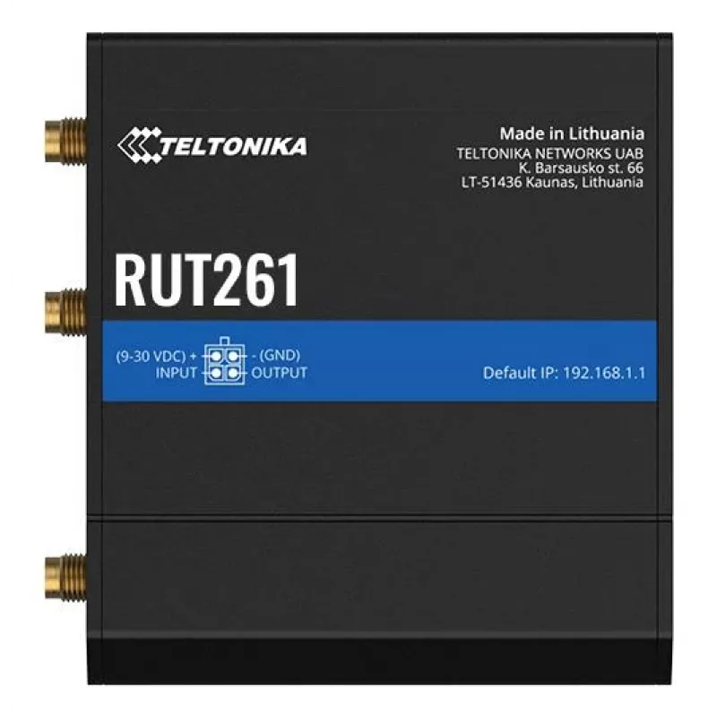Teltonika router industriale RUT261 - 4G LTE Cat 6, Wi-Fi 4, Dual SIM, alimentatore EU