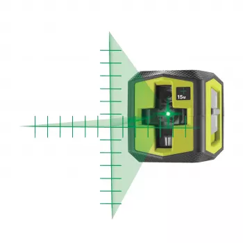 RYOBI laser a linee incrociate, raggio verde, portata 15 m
