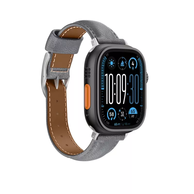 AMAZINGTHING Class Band cinturino in pelle per Apple Watch 45/46/49 mm - grigio