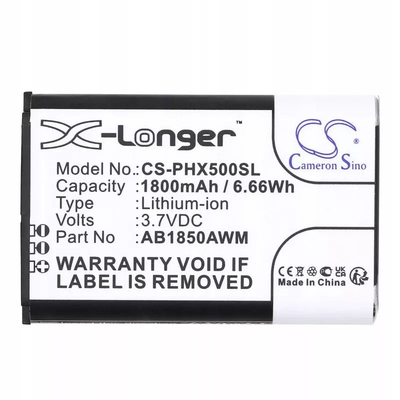 Cameron Sino batteria AB1850AWM AB1720AWM per Philips Xenium X500 9@9k 9a9k CS-PHX500SL