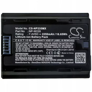 Batteria ricaricabile agli ioni di litio CAMERON SINO NP-W235 / NPW235 per fotocamere Fujifilm