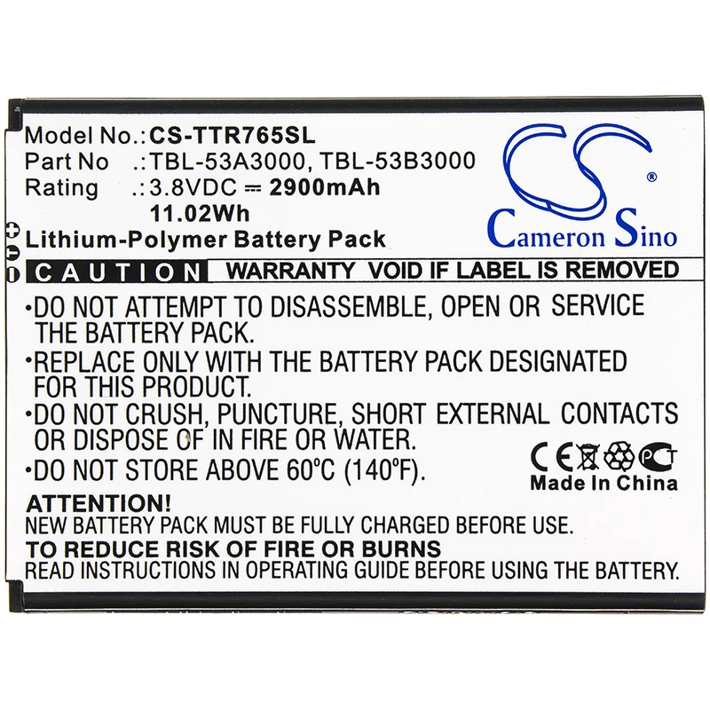 Batteria ricaricabile di ricambio Cameron Sino CS-TTR765SL per TP-Link M7650 (2900 mAh, Li-Po, nero)