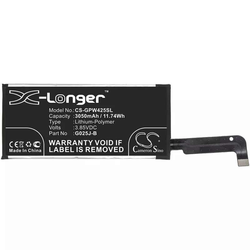 Batteria ricaricabile CAMERON SINO tipo G025J-B per Google Pixel 4a 3050 mAh / CS-GPW425SL