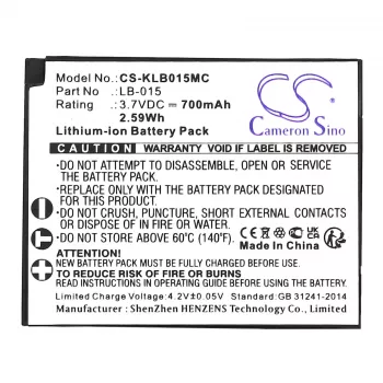 Cameron Sino CS-KLB015MC batteria ricaricabile di ricambio per Kodak LB-015, WPZ2, 3,7V 750mAh Li-Ion
