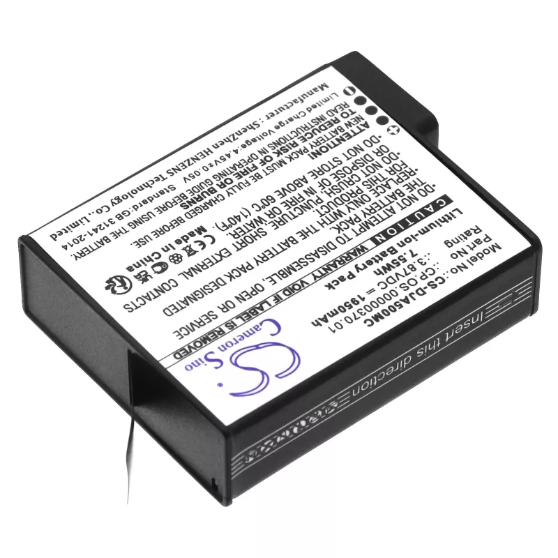 Cameron Sino batteria ricaricabile tipo BCX204-1950-3.87 per DJI Osmo Action 5 Pro / CS-DJA500MC