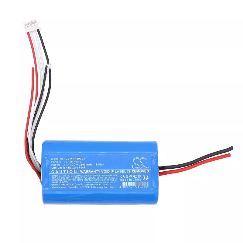 Batteria ricaricabile CAMERON SINO Type 1.198-400.0 per Karcher 1.198-400.0 VCH2 / CS-KRH200VX