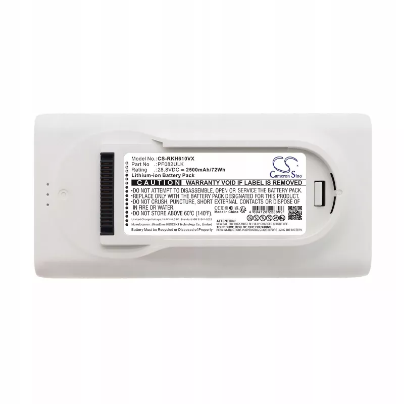 CAMERON SINO batteria ricaricabile PF082ULK per Roborock H60 Hub Pro 2500mAh / CS-RKH610VX
