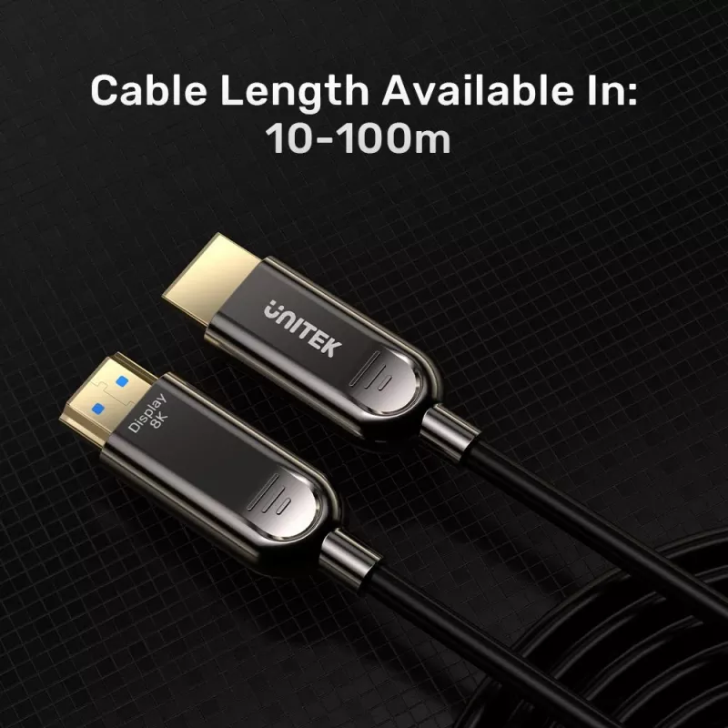 UNITEK cavo ottico attivo HDMI 2.1 8K 120Hz 70m nero