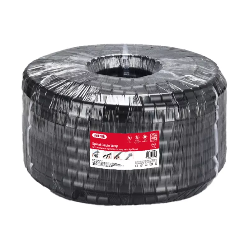 UNITEK organizzatore cavi a spirale, 5m, 22mm di diametro, nero