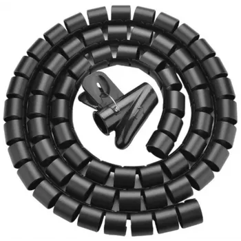 UNITEK organizzatore cavi a spirale, 10 metri, 22 mm di diametro, nero