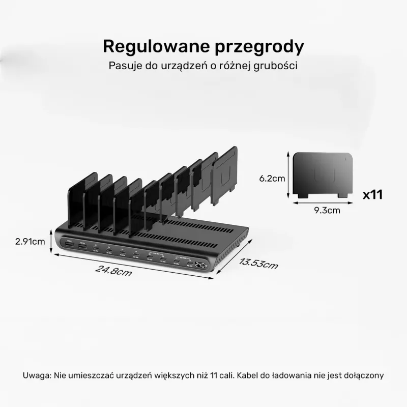 UNITEK Stazione di ricarica 10 porte USB-C e USB-A 240W