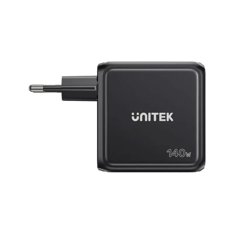 UNITEK Caricabatterie GaN con display 140W 3xUSB-C 1xUSB-A PD3.0 QC4.0 nero