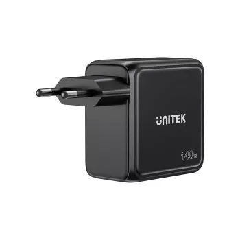 UNITEK Caricabatterie GaN con display 140W 3xUSB-C 1xUSB-A PD3.0 QC4.0 nero
