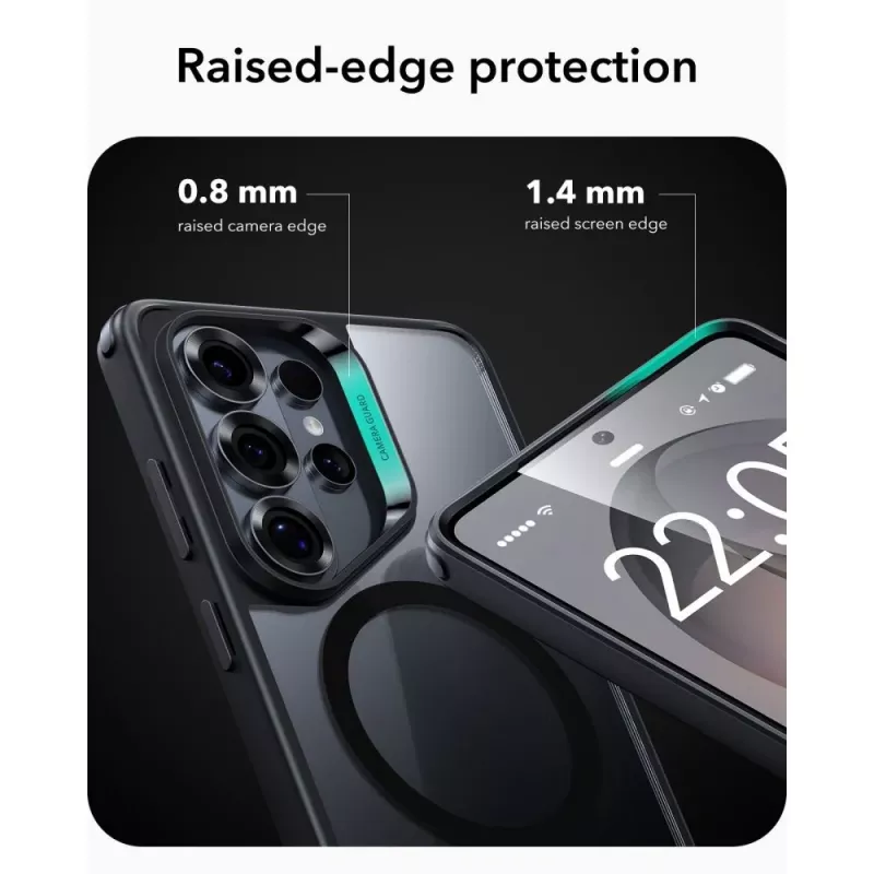 ESR Classic Hybrid Case compatibile MagSafe per Samsung Galaxy S26 Ultra, Clear/Black