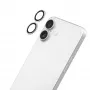 LAUT Ring protezione per obiettivo fotocamera per Apple iPhone 16 / 16 Plus - vetro temperato premium, durezza 9H, trasparente con anello nero