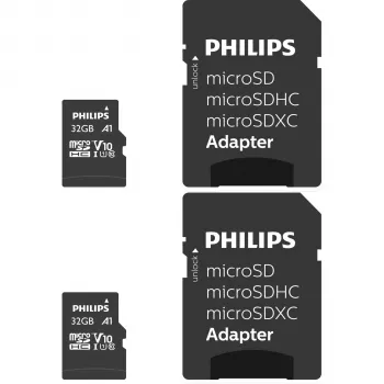 Philips MicroSDHC confezione da 2 32GB Class 10 UHS-I U1 con adattatore