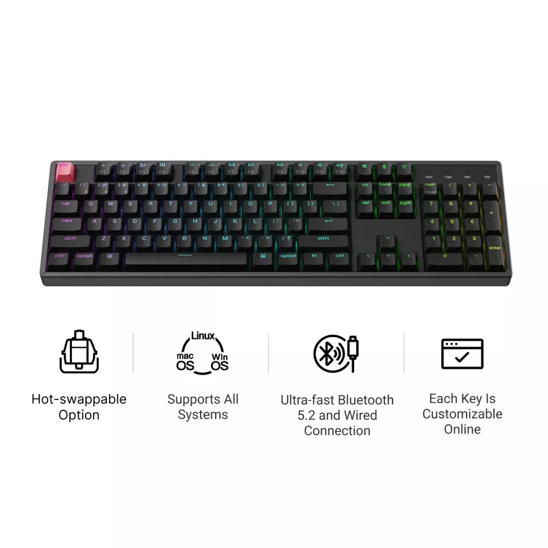 Keychron K10X-H4 Full Size Banana Switch RGB Hot-Swap Tastiera meccanica