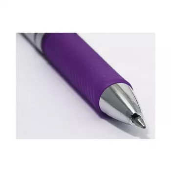 Pentel BL77-VO EnerGel penna gel - 0,7 mm - inchiostro viola - corpo argento - spessore tratto medio - confezione da 12