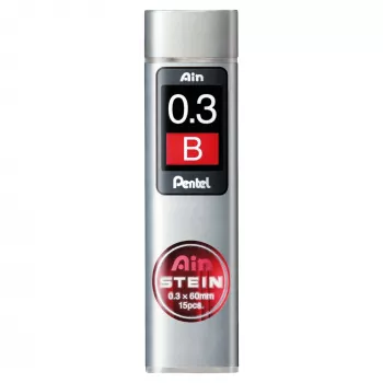 Pentel Ain Stein mine meccaniche - B - grigio - 0,3 mm - 60 mm - 15 pezzi