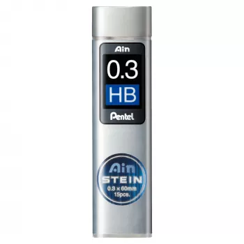 Pentel AinStein HB 0,3 mm confezione di ricarica mine, grigio, 15 mine