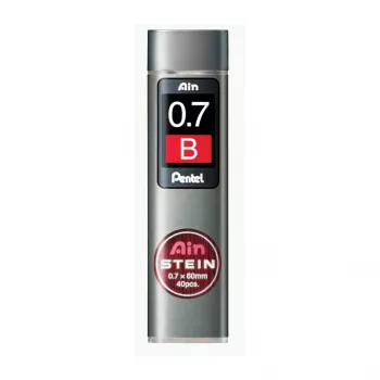 Pentel Super Hi-Polymer ricarica mine C277-BO - 0,7 mm HB - 40 mine - nero - tubo