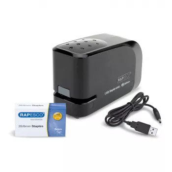 Rapesco 626EL cucitrice elettrica, 15 fogli, nera