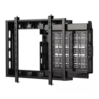 B-TECH BT7883/B supporto a parete per schermo piatto con ripiano AV estraibile, VESA 600x400, 70 kg, nero