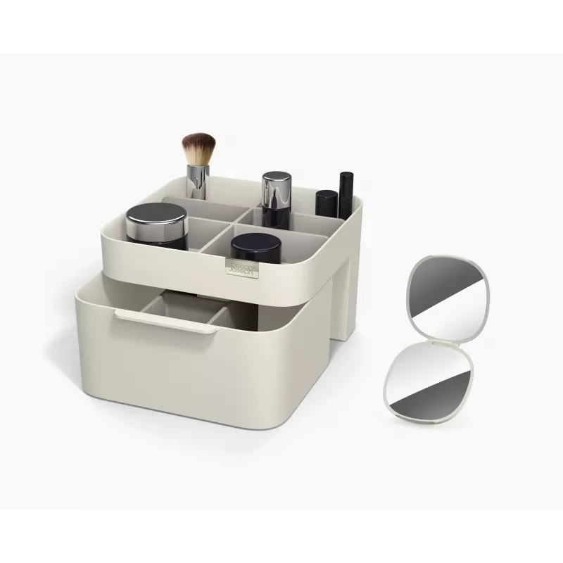Set Joseph Joseph Viva Make Me Up: organizer cosmetico con cassetto magnetico e specchietto da borsa 2-in-1 (75007)