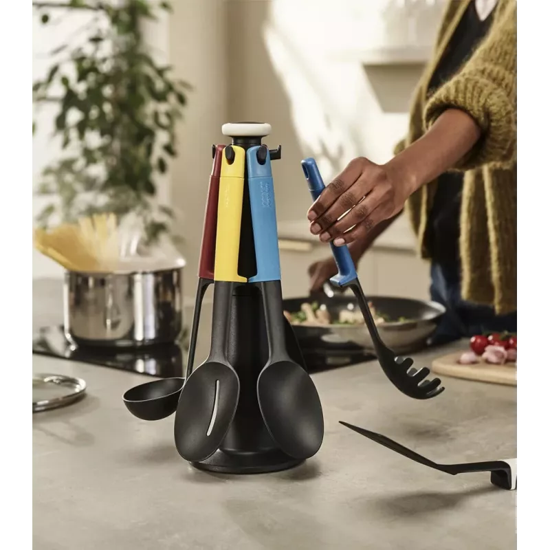 Set 6 utensili da cucina multicolore Joseph Joseph Elevate con supporto rotante