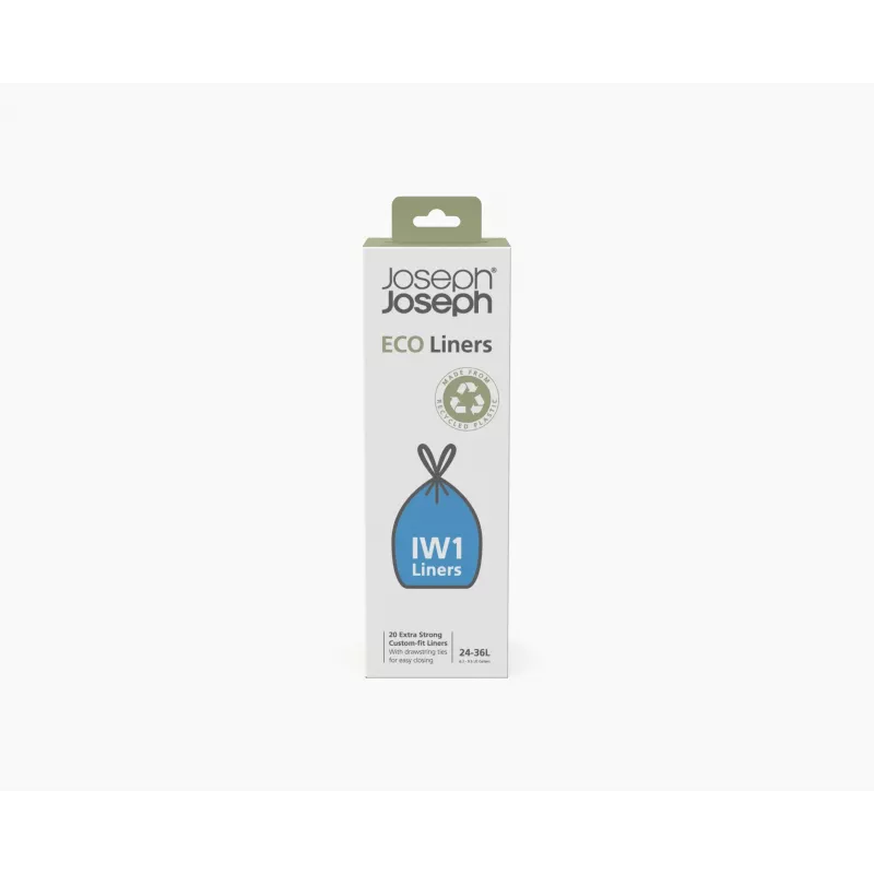 Joseph Joseph IW1 sacchi per rifiuti grigi in plastica riciclata 24-36L (confezione da 20)