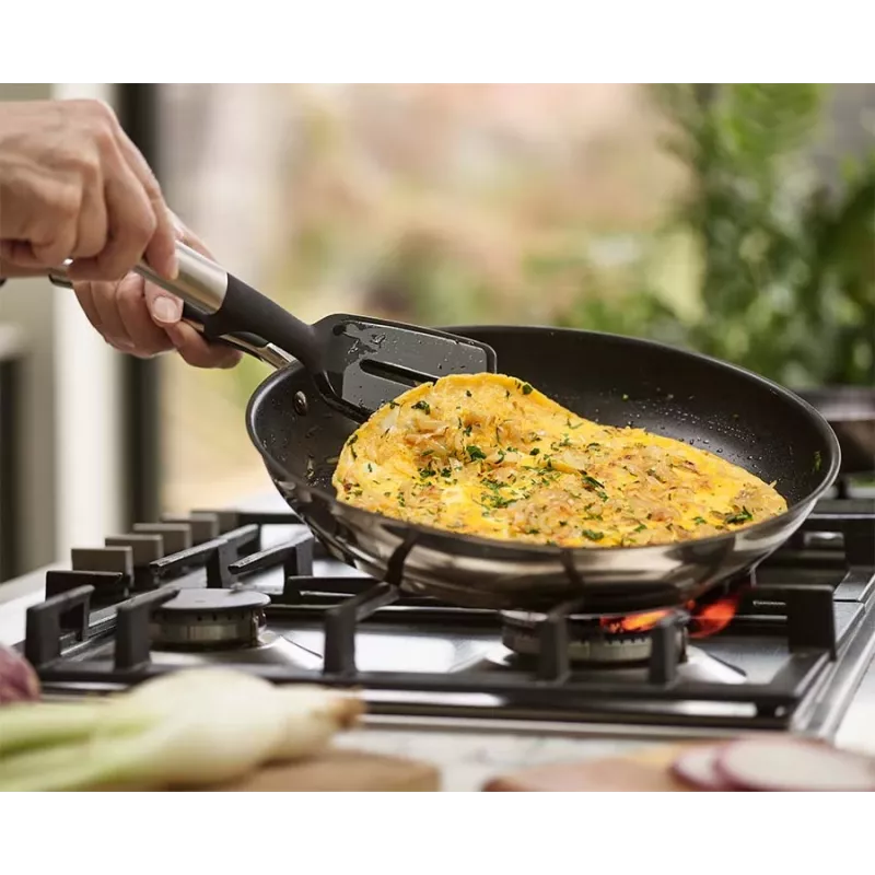 Joseph Joseph Elevate spatola forata in acciaio inox e silicone - nero/grigio