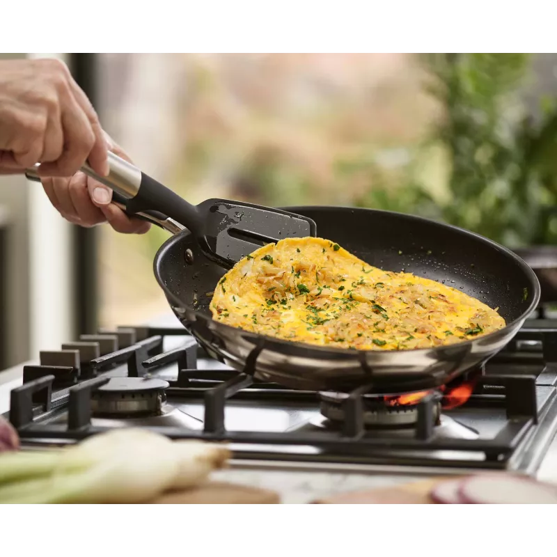 Joseph Joseph Elevate spatola forata in acciaio inox e silicone - nero/grigio