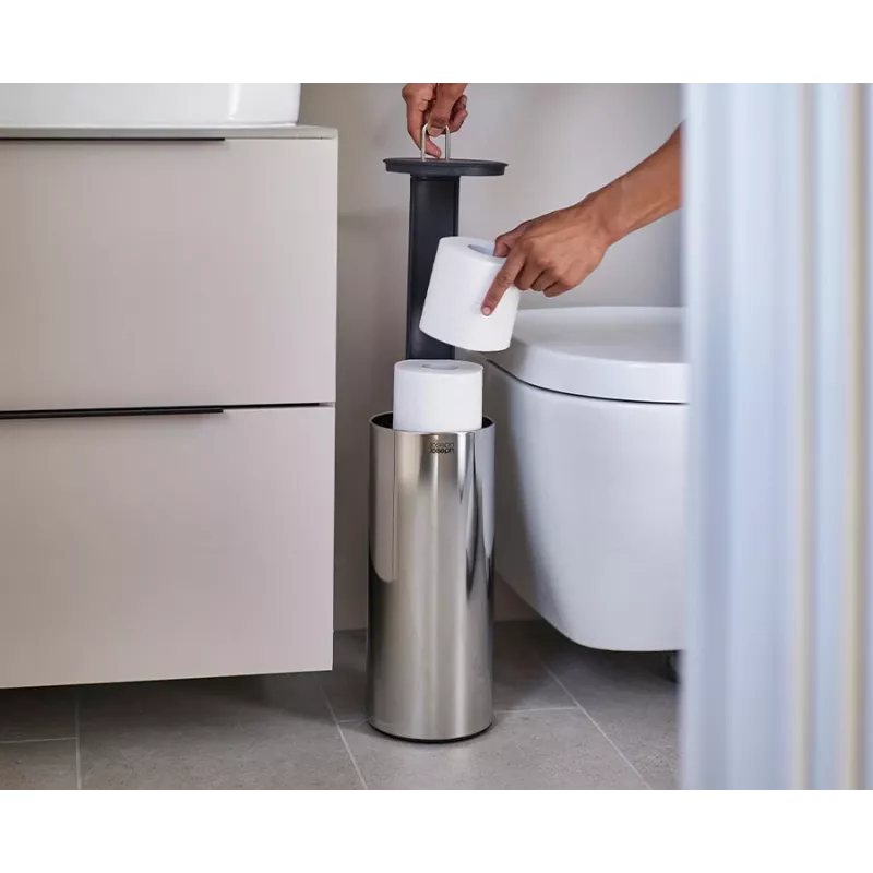 Joseph Joseph EasyStore Luxe portarotolo WC in acciaio inox con vano nascosto