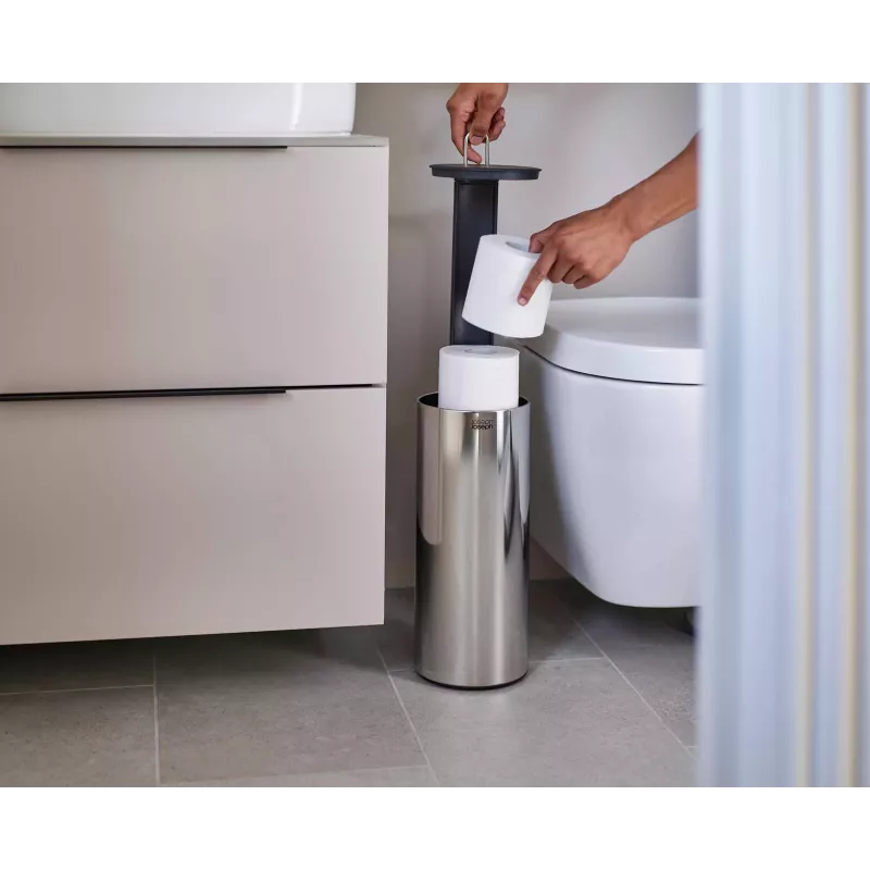 Joseph Joseph EasyStore Luxe portarotolo WC in acciaio inox con vano nascosto
