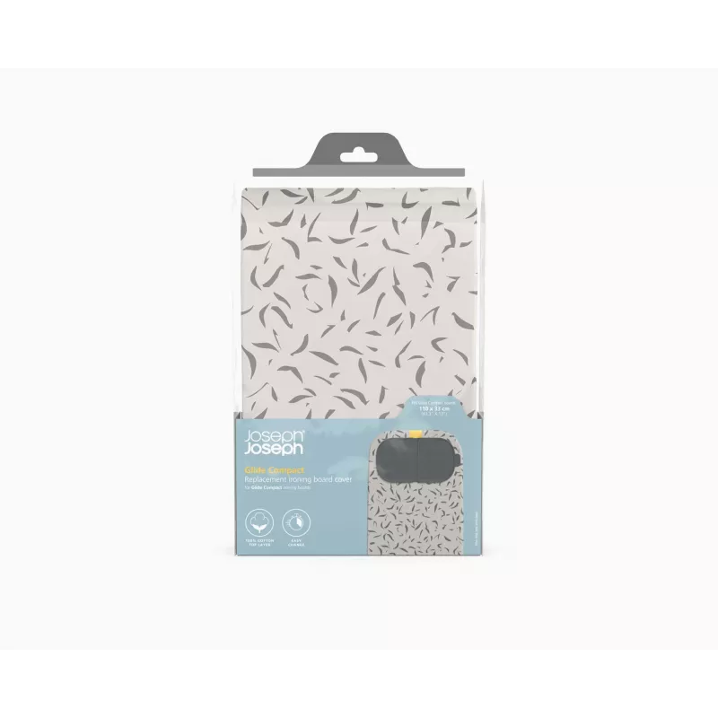 Joseph Joseph Glide copertura per asse da stiro compatta per assi 110 x 33 cm, strato superiore in 100% cotone con imbottitura morbida, ecru (50048)