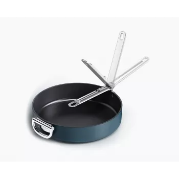 Joseph Joseph Space padella antiaderente ceramica con manico pieghevole 30 cm blu
