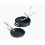 Joseph Joseph Space set 2 padelle antiaderenti ceramica con manico pieghevole blu
