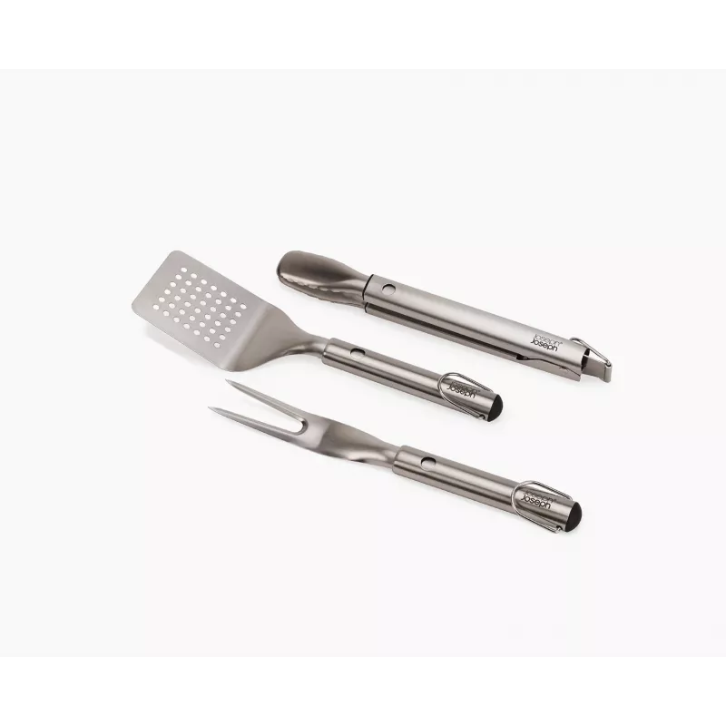 Joseph Joseph GrillOut set BBQ in acciaio inox 3 pezzi con spatola, pinze e forchetta