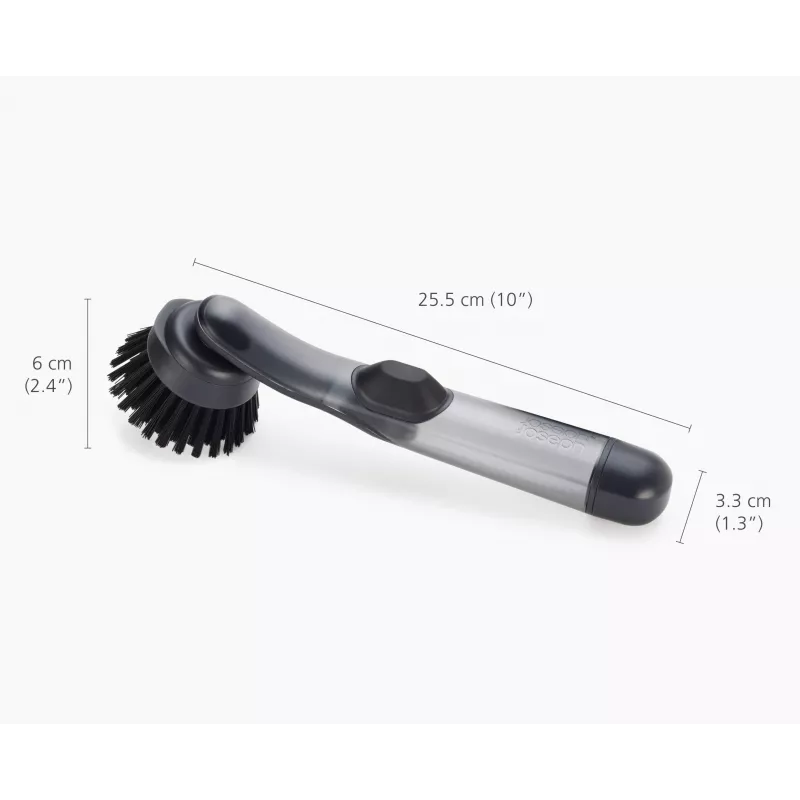 Joseph Joseph SinkTech spazzola lavastoviglie con dispenser sapone e testina sostituibile, grigio/verde