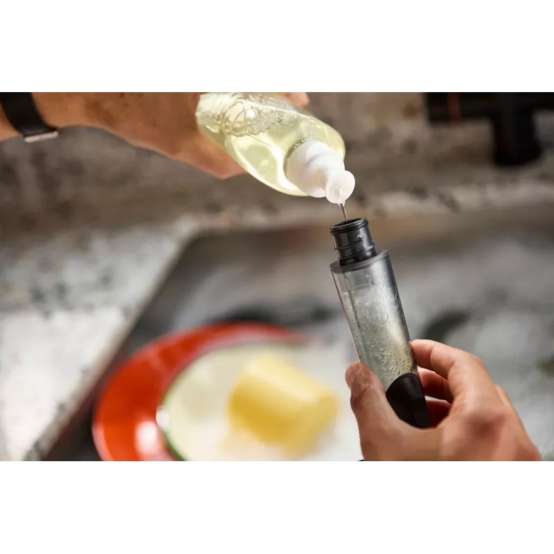 Joseph Joseph SinkTech spazzola lavapiatti con dispenser di detersivo e supporto in acciaio inox