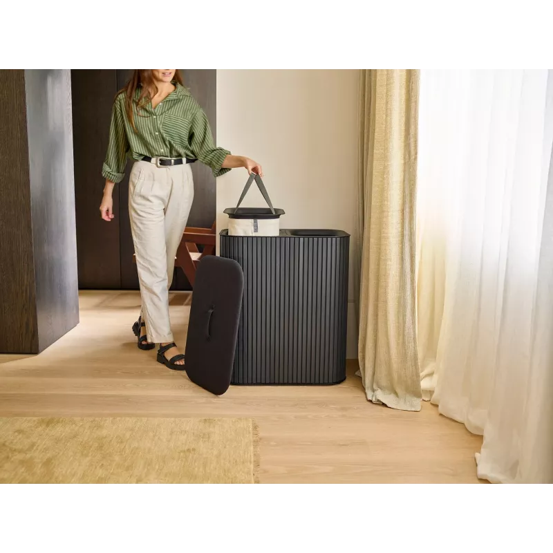 Joseph Joseph Tota Twin Luxe 90L separatore biancheria nero