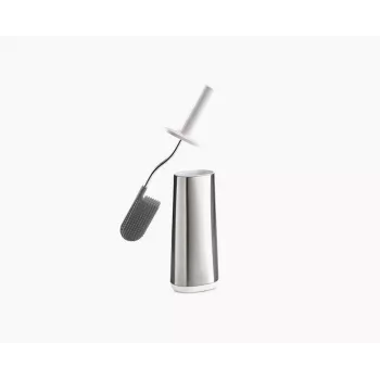 Joseph Joseph Flex 70517 scopino WC in acciaio inox con testina in silicone, argento/grigio