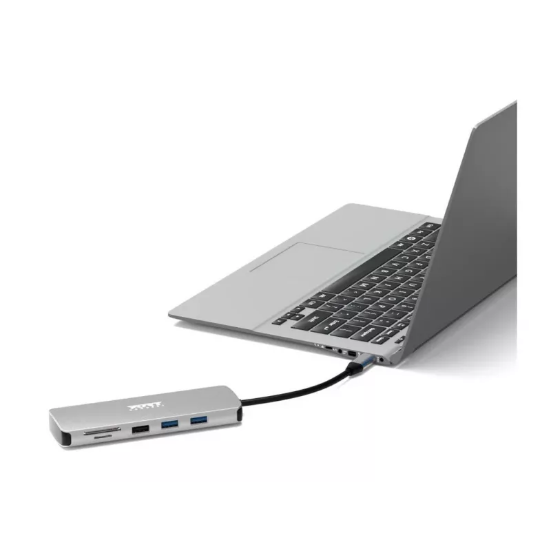 PORT Designs docking station USB-C 9-in-1 con HDMI 4K e 85W PD - Space Grey