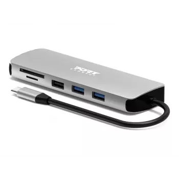 PORT Designs docking station USB-C 9-in-1 con HDMI 4K e 85W PD - Space Grey